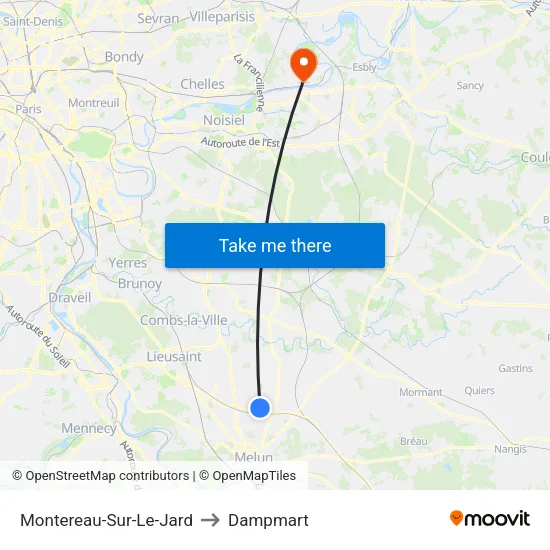 Montereau-Sur-Le-Jard to Dampmart map
