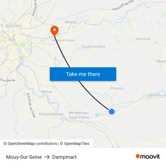 Mouy-Sur-Seine to Dampmart map
