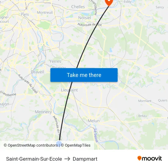 Saint-Germain-Sur-Ecole to Dampmart map