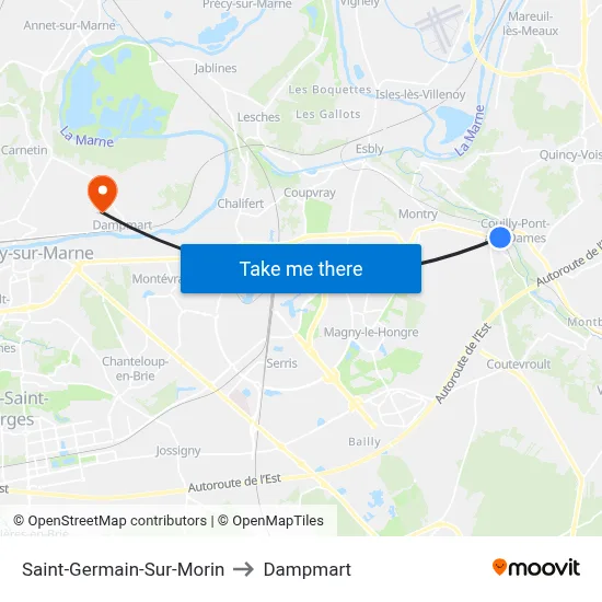 Saint-Germain-Sur-Morin to Dampmart map