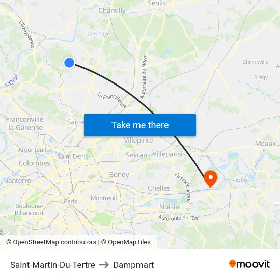 Saint-Martin-Du-Tertre to Dampmart map
