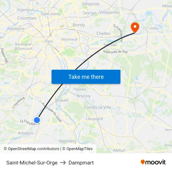 Saint-Michel-Sur-Orge to Dampmart map