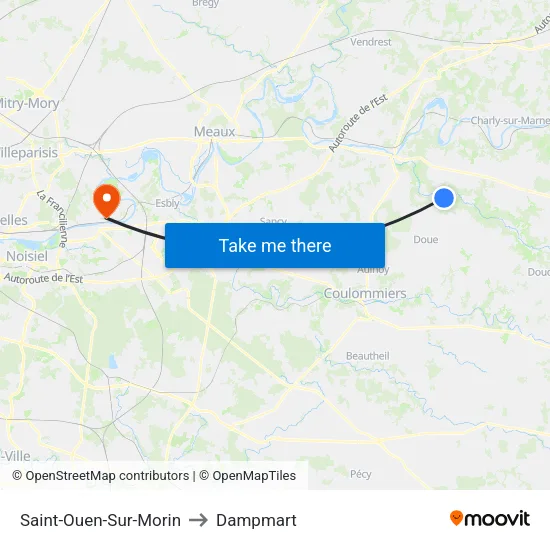 Saint-Ouen-Sur-Morin to Dampmart map
