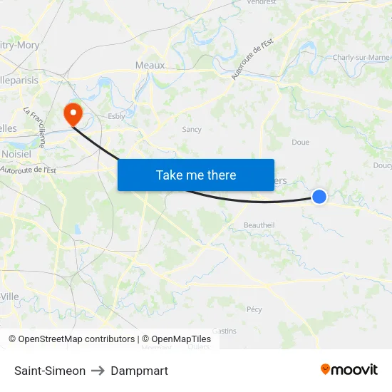 Saint-Simeon to Dampmart map