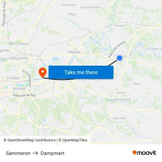 Sammeron to Dampmart map