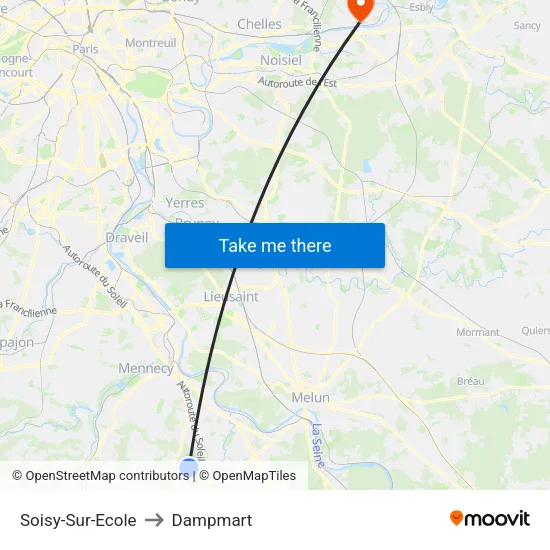 Soisy-Sur-Ecole to Dampmart map
