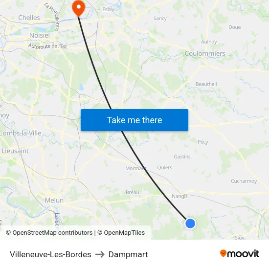 Villeneuve-Les-Bordes to Dampmart map