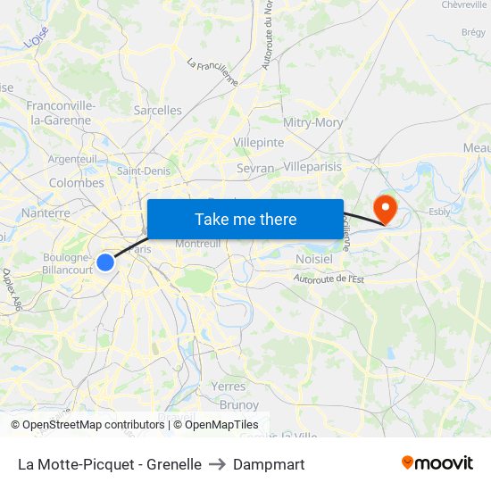 La Motte-Picquet - Grenelle to Dampmart map