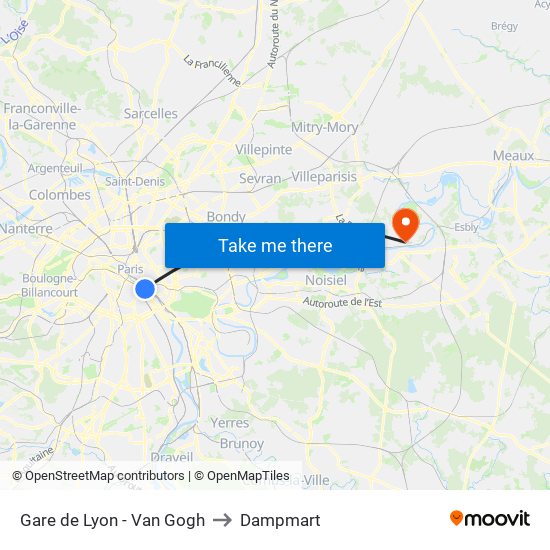 Gare de Lyon - Van Gogh to Dampmart map