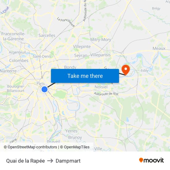 Quai de la Rapée to Dampmart map