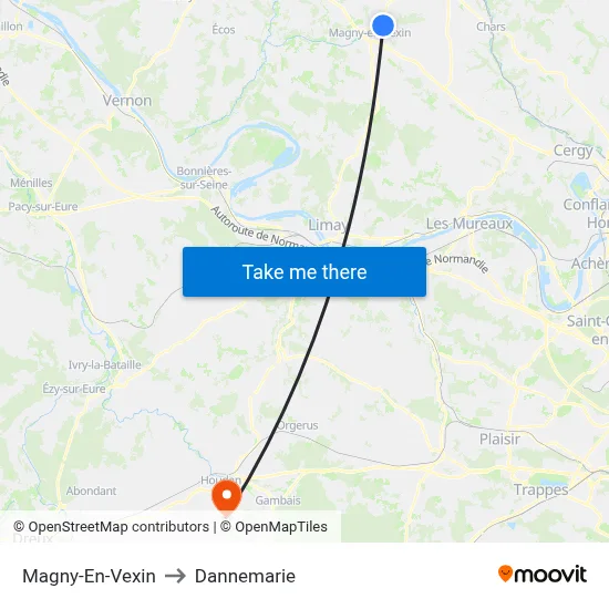 Magny-En-Vexin to Dannemarie map