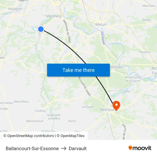 Ballancourt-Sur-Essonne to Darvault map