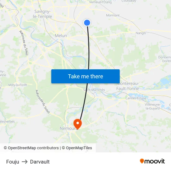 Fouju to Darvault map