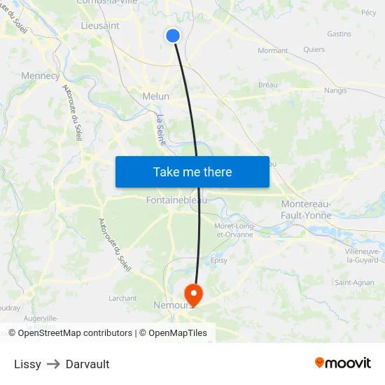 Lissy to Darvault map