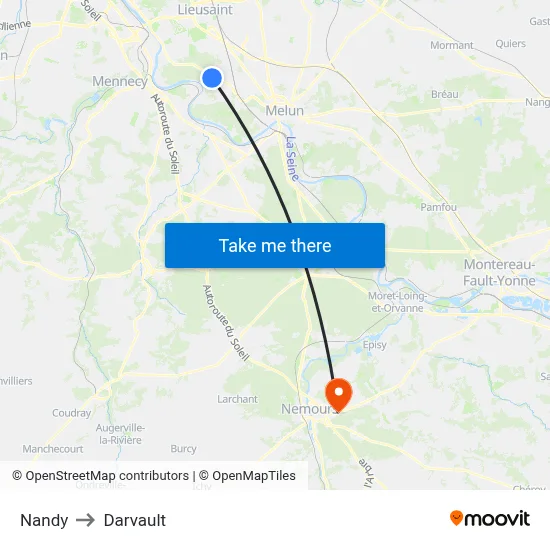 Nandy to Darvault map