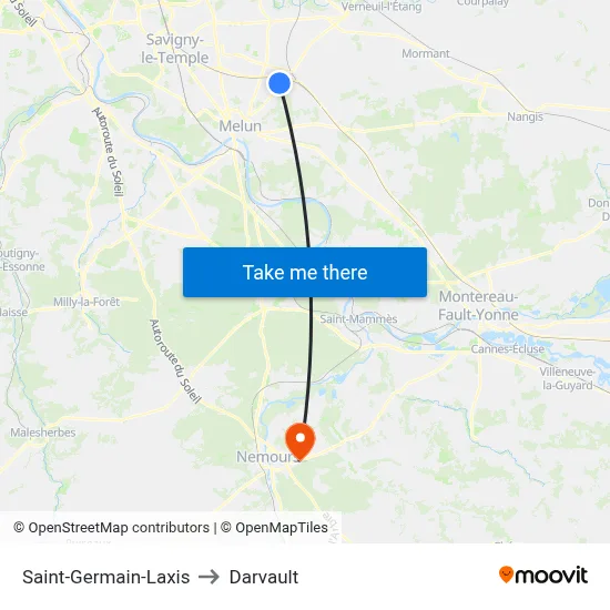 Saint-Germain-Laxis to Darvault map