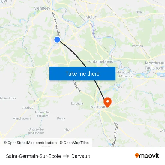 Saint-Germain-Sur-Ecole to Darvault map
