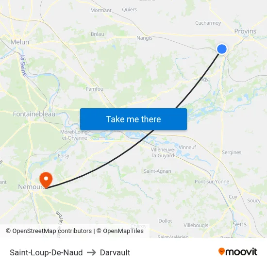 Saint-Loup-De-Naud to Darvault map