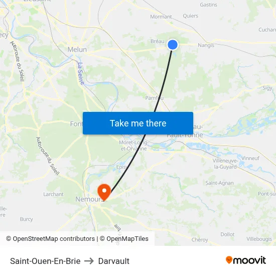 Saint-Ouen-En-Brie to Darvault map