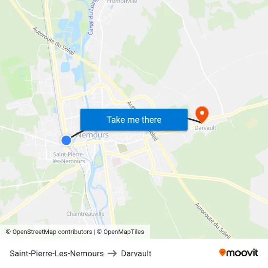 Saint-Pierre-Les-Nemours to Darvault map