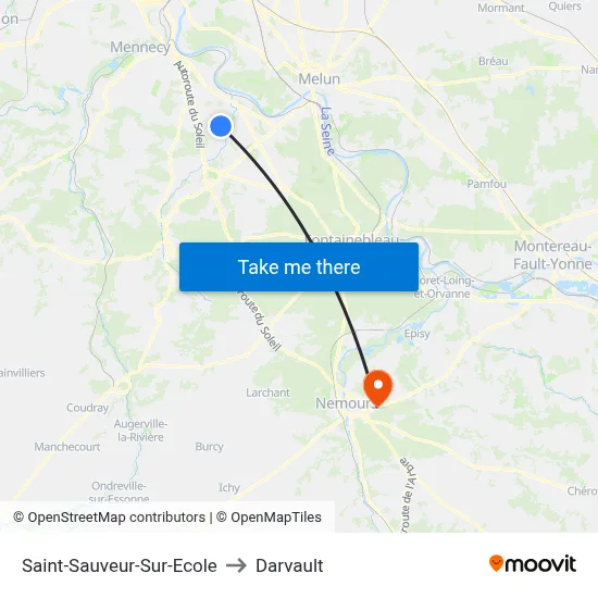 Saint-Sauveur-Sur-Ecole to Darvault map