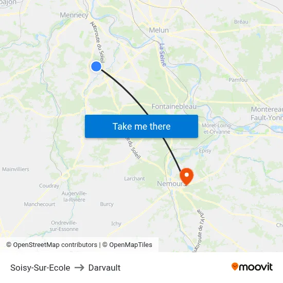 Soisy-Sur-Ecole to Darvault map