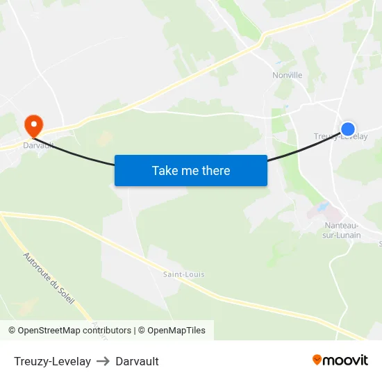 Treuzy-Levelay to Darvault map