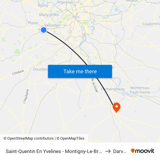 Saint-Quentin En Yvelines - Montigny-Le-Bretonneux to Darvault map