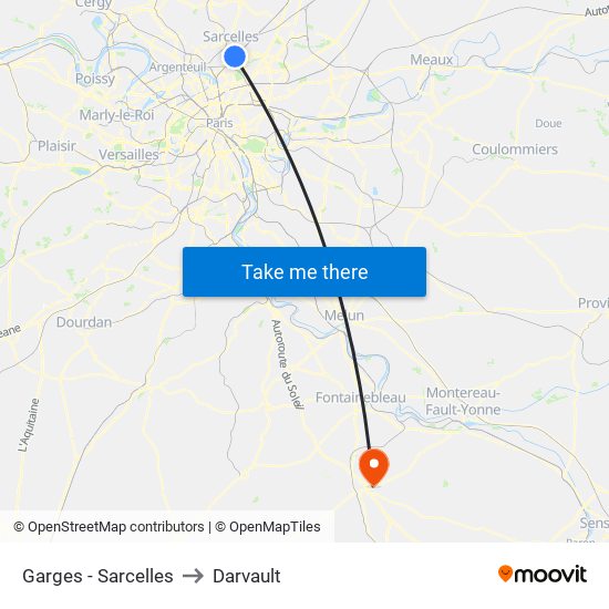 Garges - Sarcelles to Darvault map