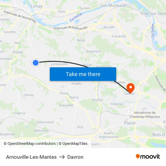 Arnouville-Les-Mantes to Davron map