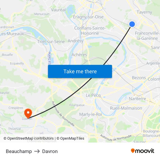 Beauchamp to Davron map