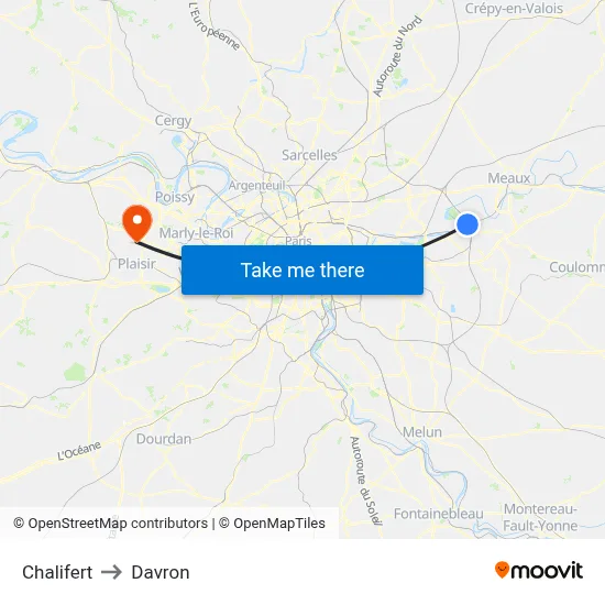Chalifert to Davron map