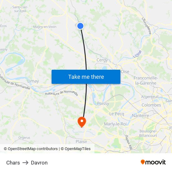 Chars to Davron map