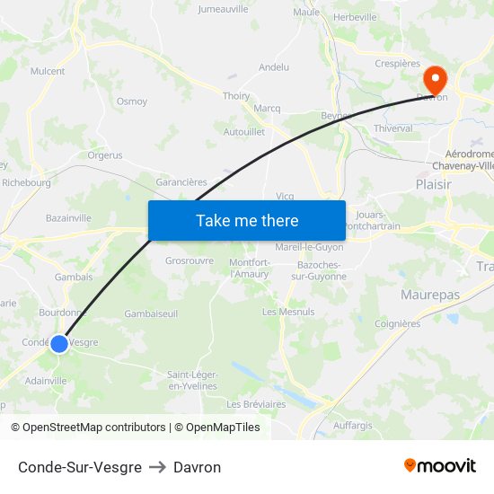 Conde-Sur-Vesgre to Davron map