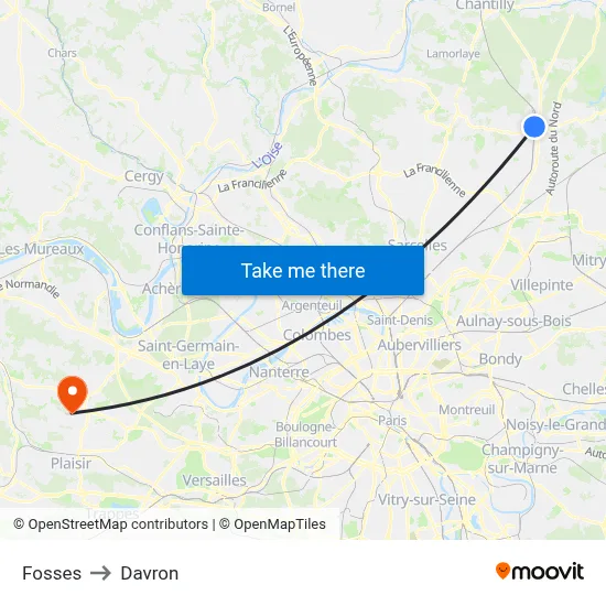 Fosses to Davron map