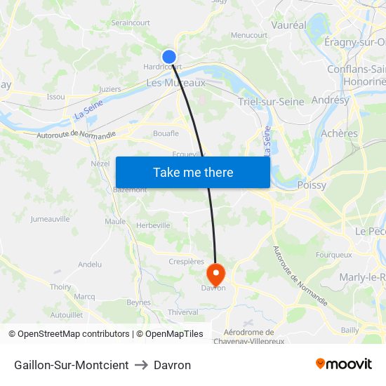 Gaillon-Sur-Montcient to Davron map