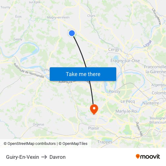 Guiry-En-Vexin to Davron map