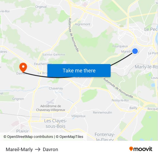 Mareil-Marly to Davron map