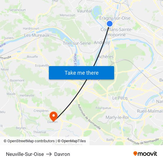 Neuville-Sur-Oise to Davron map