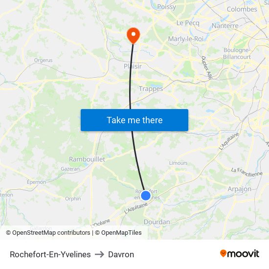 Rochefort-En-Yvelines to Davron map