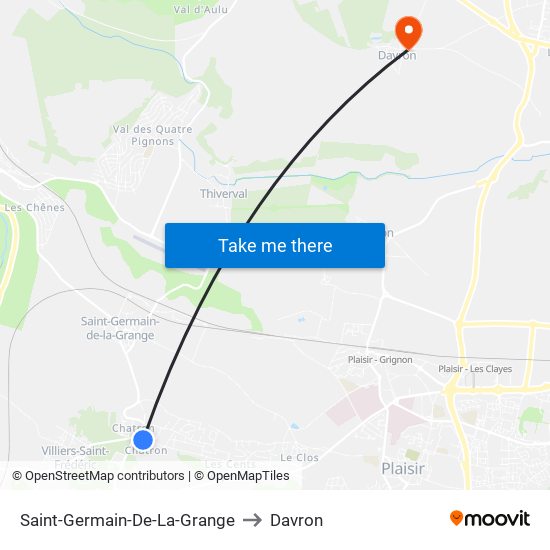 Saint-Germain-De-La-Grange to Davron map