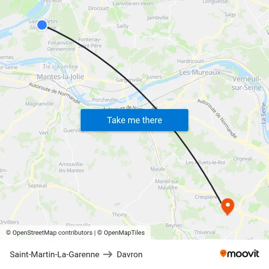 Saint-Martin-La-Garenne to Davron map