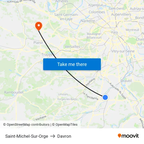 Saint-Michel-Sur-Orge to Davron map