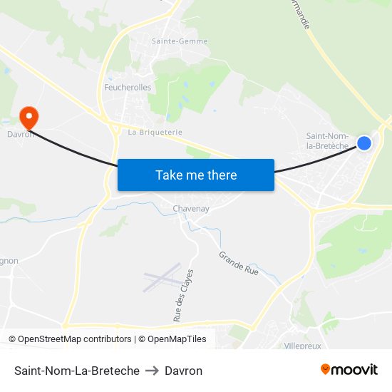 Saint-Nom-La-Breteche to Davron map