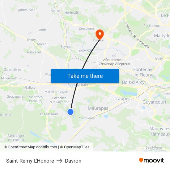 Saint-Remy-L'Honore to Davron map