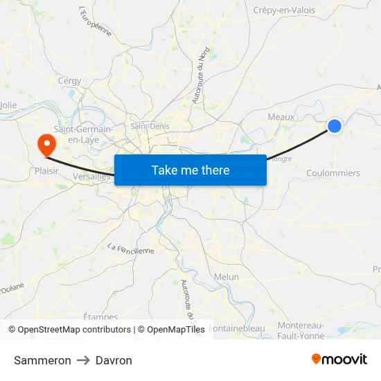 Sammeron to Davron map