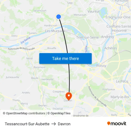 Tessancourt-Sur-Aubette to Davron map