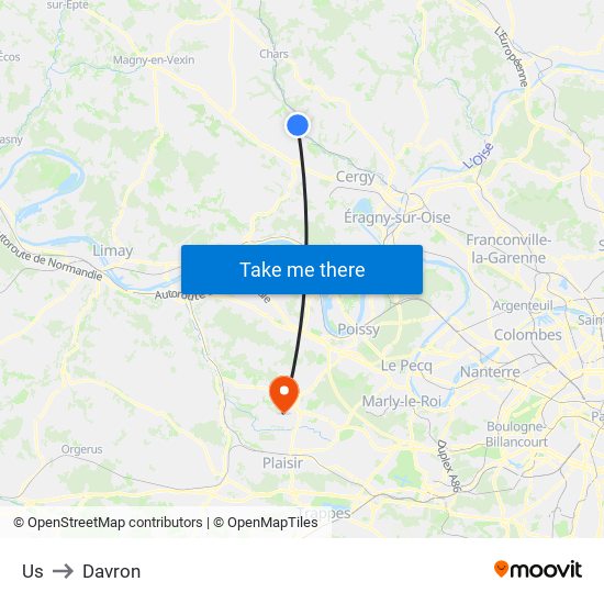 Us to Davron map