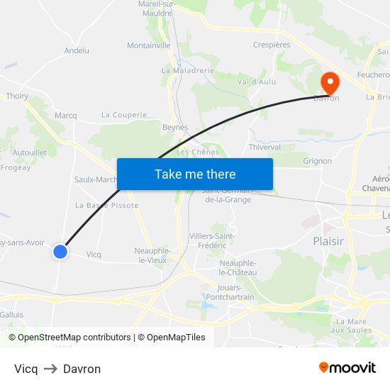 Vicq to Davron map