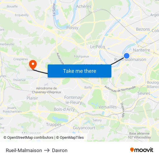 Rueil-Malmaison to Davron map